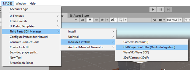 Third Party SDK Manager - Initialized Prefabs OVRPLayer