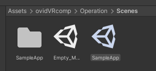SampleApp Scene on Unity Editor