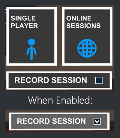 Toggling Recording off or on.