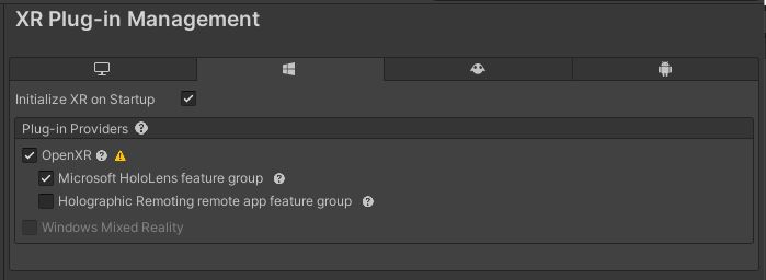 XR Plugin Management for UWP OpenXR with more options
