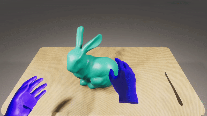 softbody teaser clip showing a deformable Stanford bunny